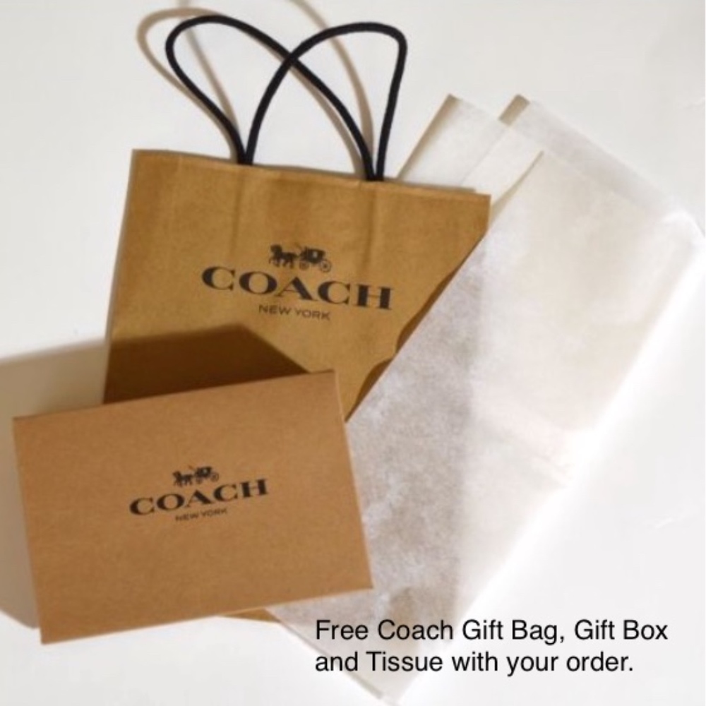 COACH BROWN GOLD WRISTLET WITH STRAP NEW WITH TAG - Picture 4 of 4